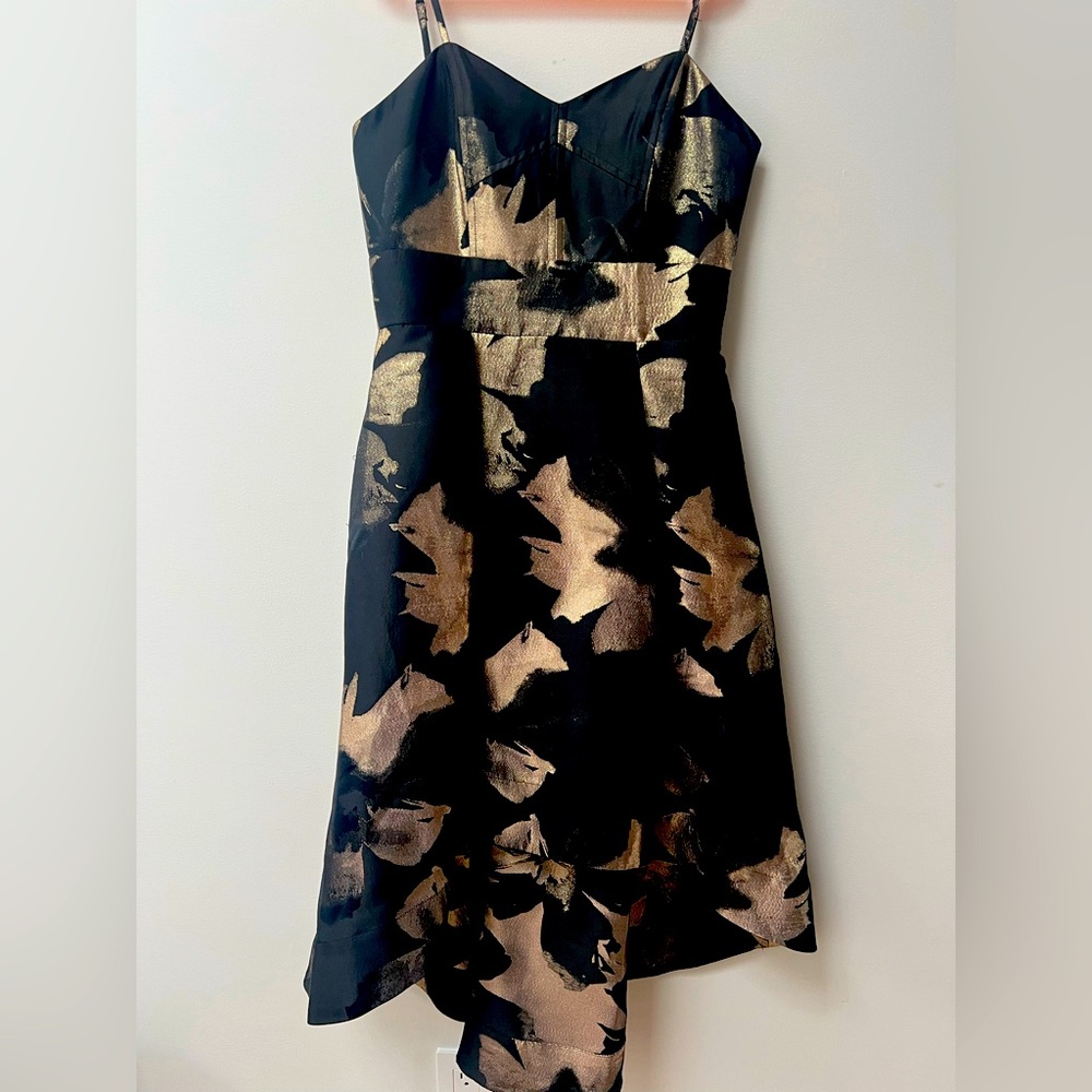Shoshanna Midnight black and gold formal dress